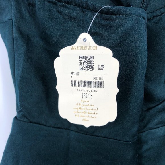 Altar'd State Dark Teal Skater Mini Dress Small - Picture 4 of 6